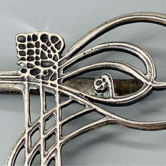 Vintage Turkish Ottoman Tie Clip Sultan Tughra Sterling Silver Suleiman Insignia - Picture 12 of 16